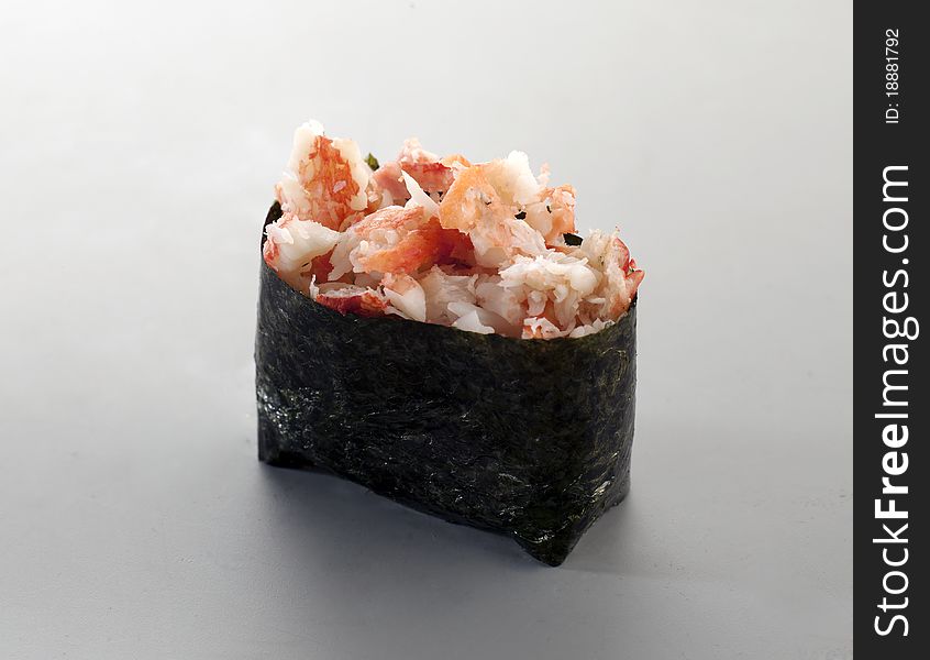 Appetizer fresh sushi with shrimp. Appetizer fresh sushi with shrimp