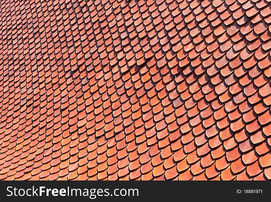 Orange roof of thai stily temple