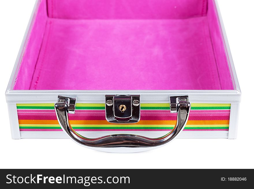 Colorful travel case isolated over white