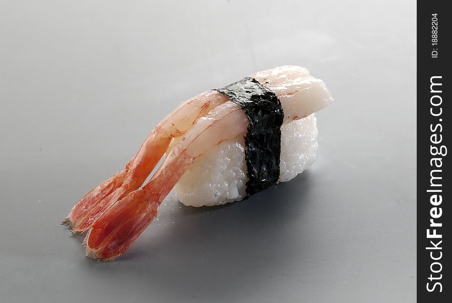 Appetizer fresh sushi with shrimp. Appetizer fresh sushi with shrimp