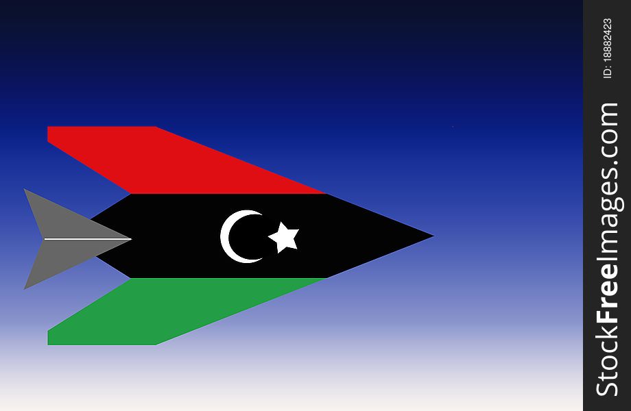 Libya's flag in the shape of an airplane