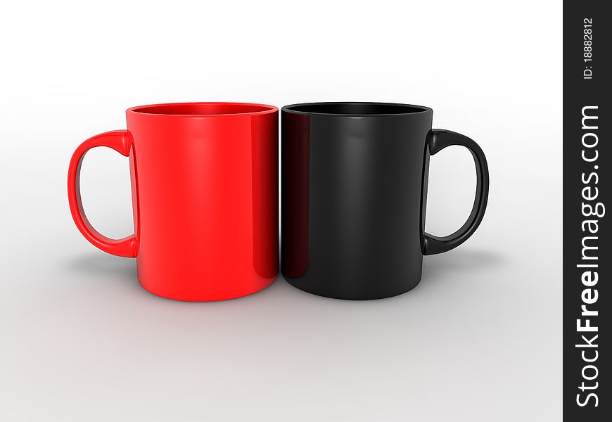 Image of Cups in 3D. Image of Cups in 3D