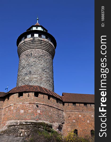 The lookout tower at the entrance to Nuremburg old town. The lookout tower at the entrance to Nuremburg old town