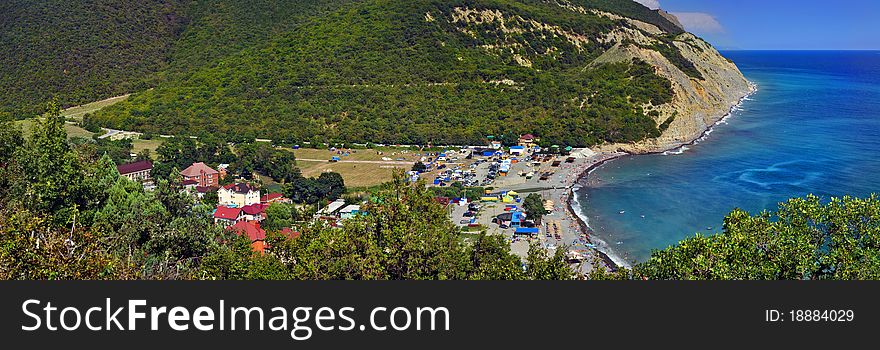 Durso Beach Black Sea Caucasus Mountains. Durso Beach Black Sea Caucasus Mountains