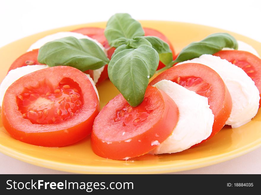 Caprese salad - tomatoes, mozzarella and basil
