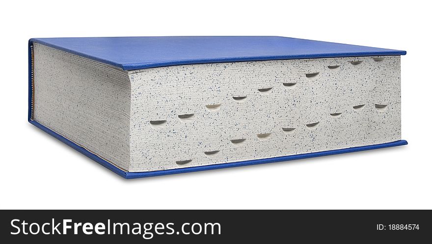 Big book in blue with tabs, isolated with shadow and clipping path. Big book in blue with tabs, isolated with shadow and clipping path
