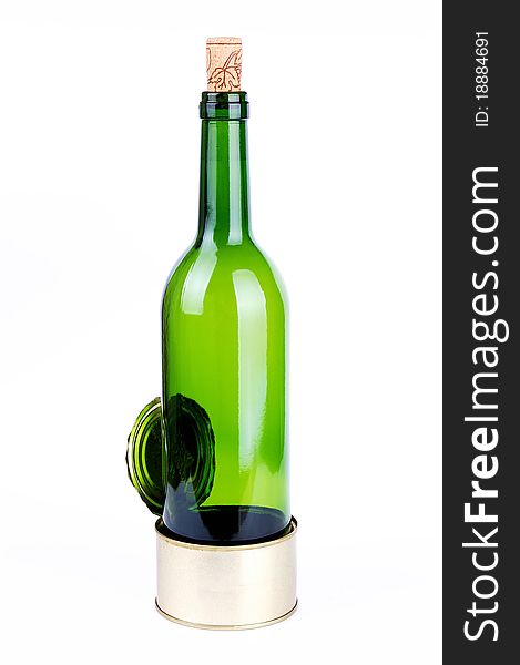 Bottle of wine on a white background