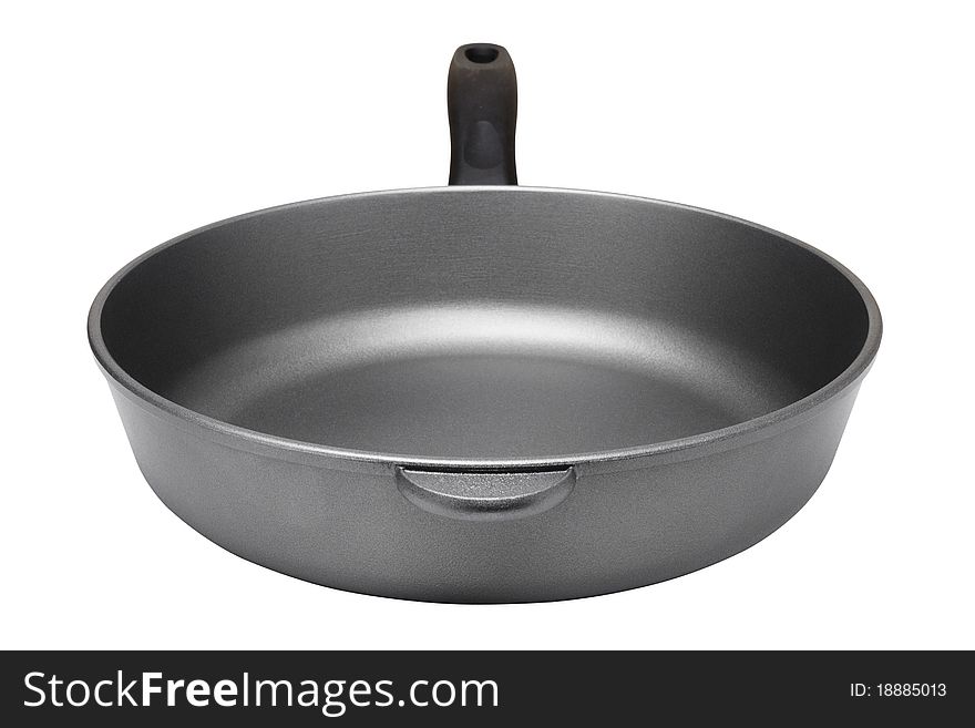 Kitchen pan isolated on white background, front view