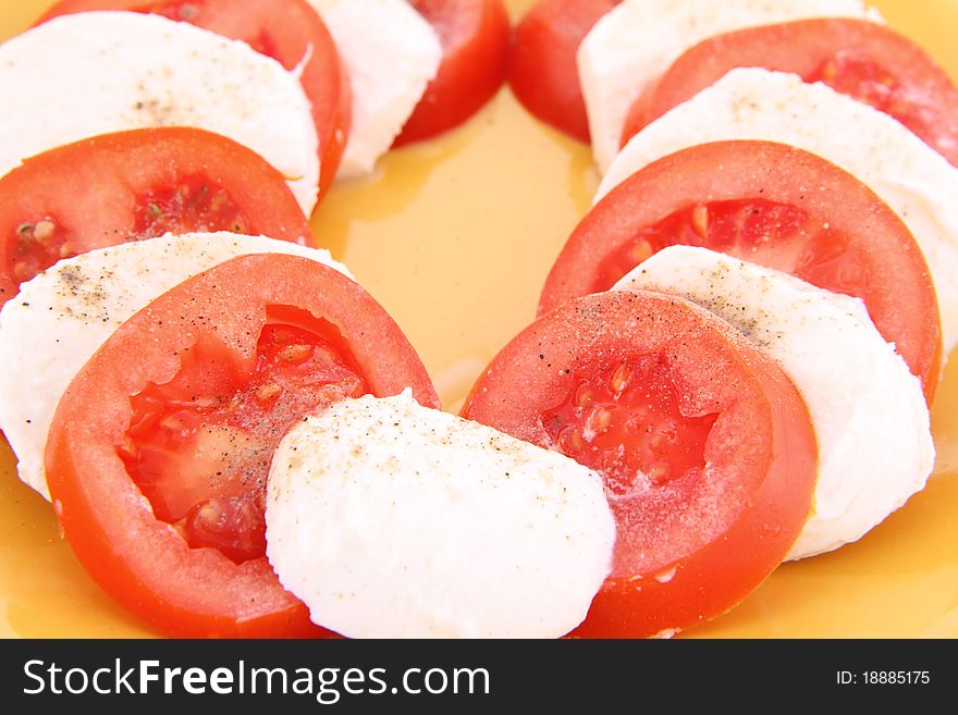 Caprese salad - tomatoes, mozzarella and basil