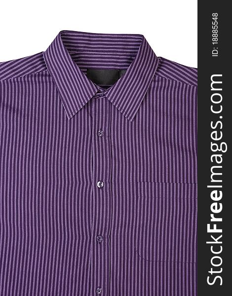 Purple pinstriped dress shirt on white. Purple pinstriped dress shirt on white