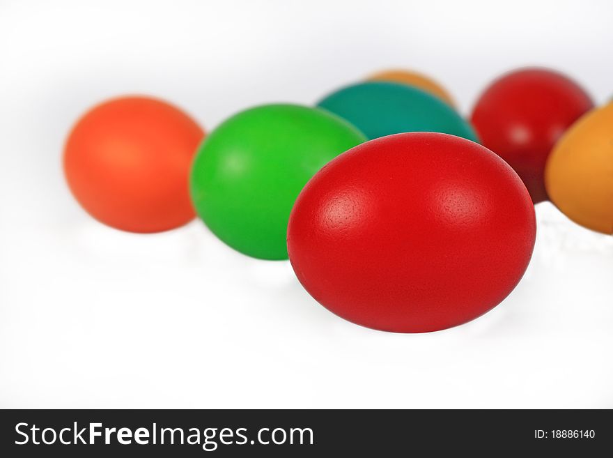 Colorful Easter Eggs on a white background