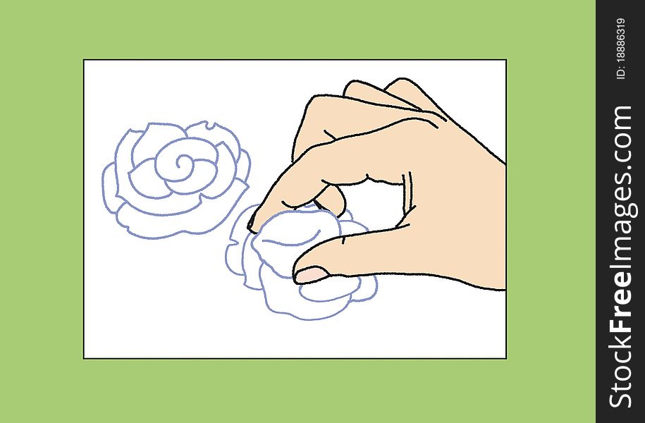 The process of creating a flower of soft plastic. The process of creating a flower of soft plastic