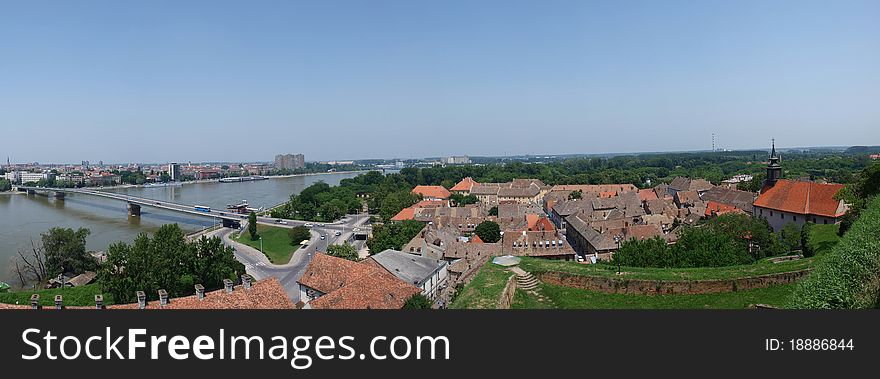 The view from Petrovaradin of Novi Sad, Serbia. The view from Petrovaradin of Novi Sad, Serbia