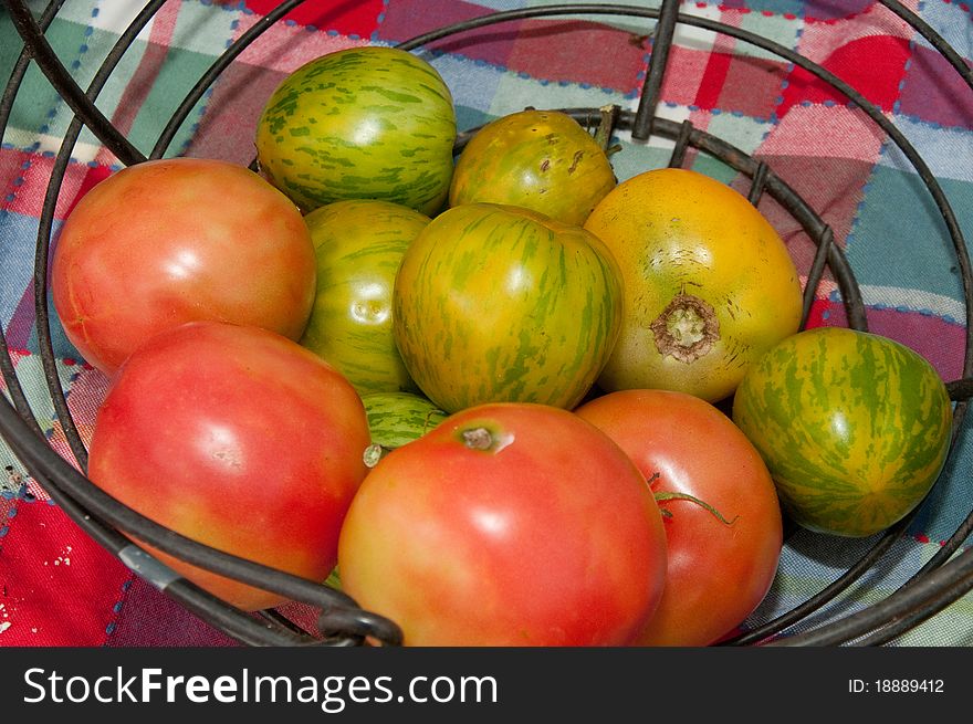 Heirloom Green And Red Tomatoes