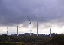 Wind Mill Farm In Oahu Hawaii Stock Photography