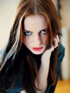 Beautiful Model Woman Face With Fashion Make-up Royalty Free Stock Photos