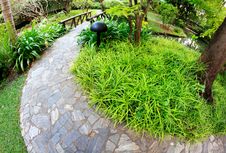 Public Garden Stony Walking Path Royalty Free Stock Images Public Garden Stony Walking Path Royalty Free Stock Images