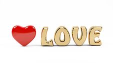 3D Love Text And Red Heart Stock Image 3D Love Text And Red Heart Stock Image