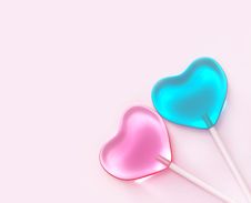 Two Heart Shaped Lollipops Stock Photography Two Heart Shaped Lollipops Stock Photography