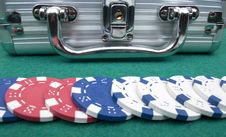 Metal Suitcase And Poker Chips Royalty Free Stock Photo Metal Suitcase And Poker Chips Royalty Free Stock Photo