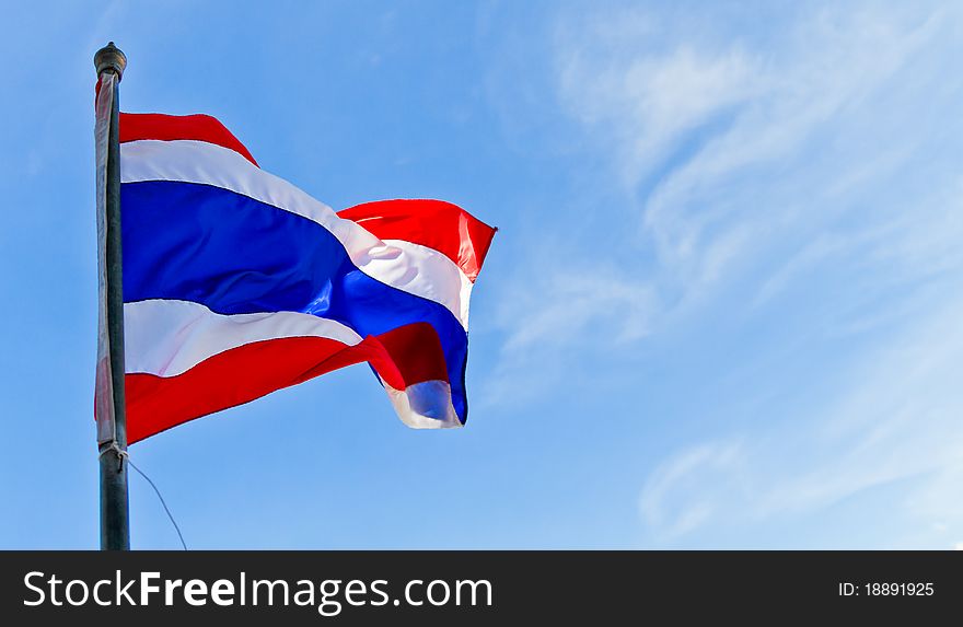 Thai national flag under the open sky. Thai national flag under the open sky