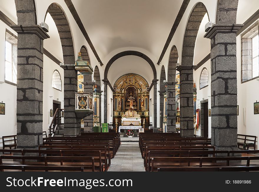 Interior of the church of S. Joao - St. John - Pico, Azores. Interior of the church of S. Joao - St. John - Pico, Azores