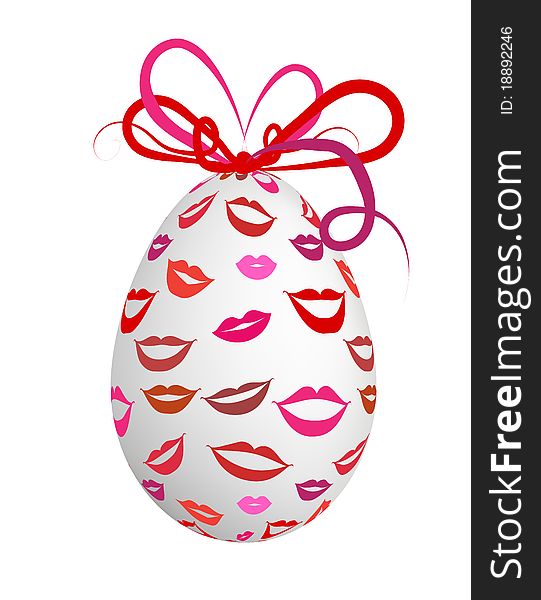 Kissed easter egg for your design, illustration