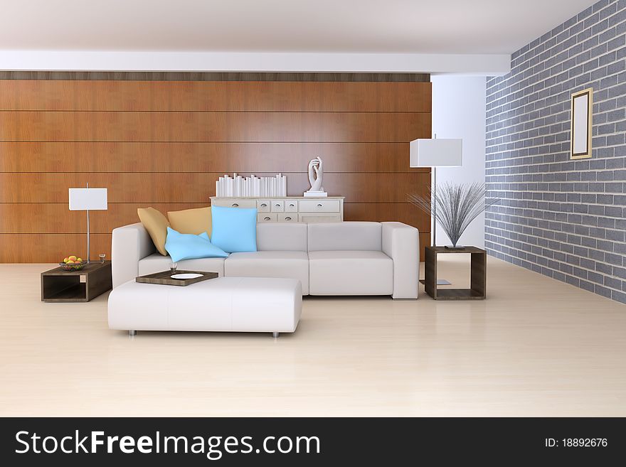 The 3d rendering indoor sitting room. The 3d rendering indoor sitting room