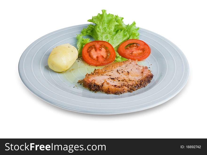 Pork Ham Slice With Vegetables