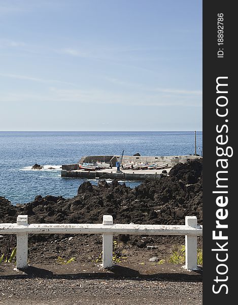 Small fishing port in Pico island, Azores