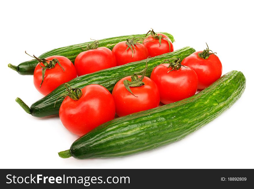 Tomatoes and cucumbers