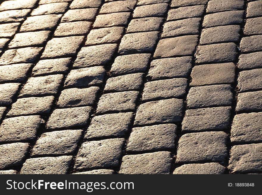 Granite plaster of the German old town in Freiburg. Granite plaster of the German old town in Freiburg