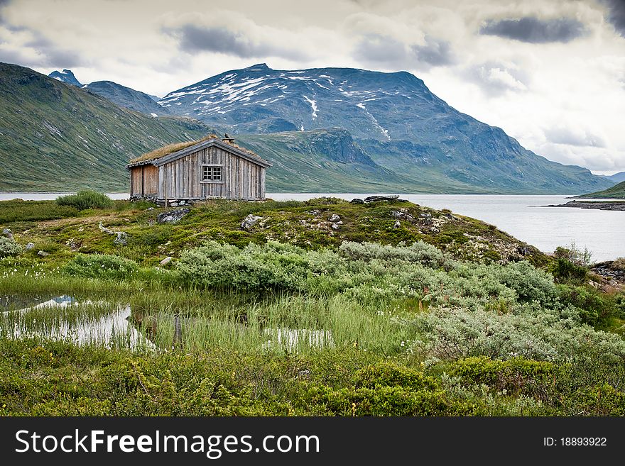 Cottage in the mountain in norwegian nature. Cottage in the mountain in norwegian nature.