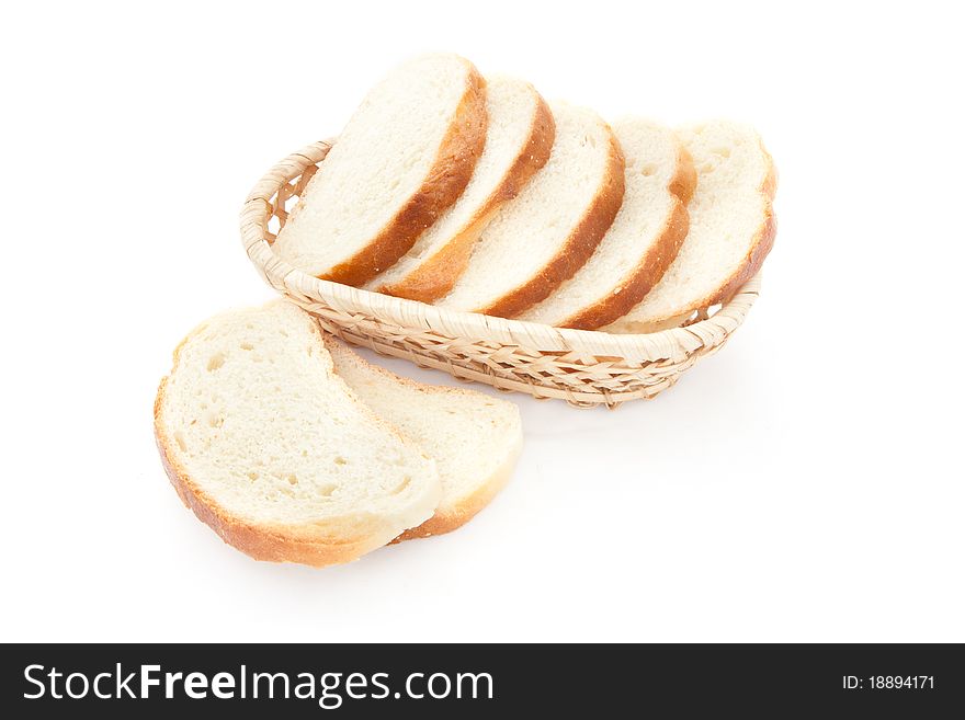 A toasted bread slices for breakfast isolated on white studio background.