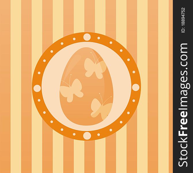 Cute orange background with easter egg. Cute orange background with easter egg