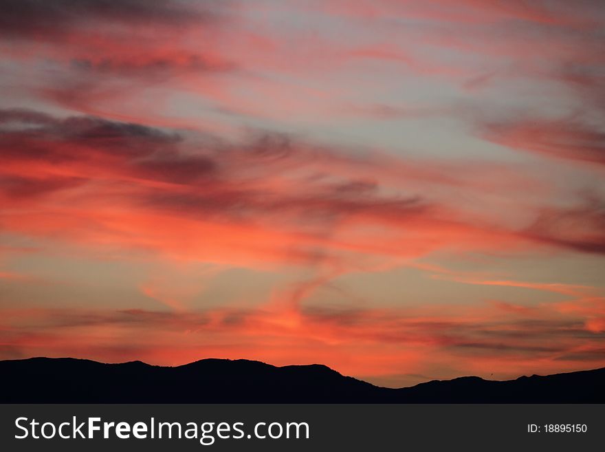 Sunset orange and red and orange