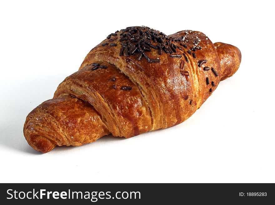 Sweet croissant for breakfast still life