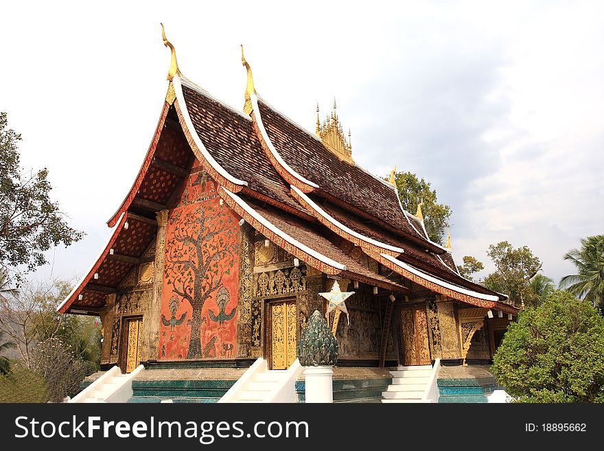 Beautiful main temple of wat Xiangtong. Beautiful main temple of wat Xiangtong