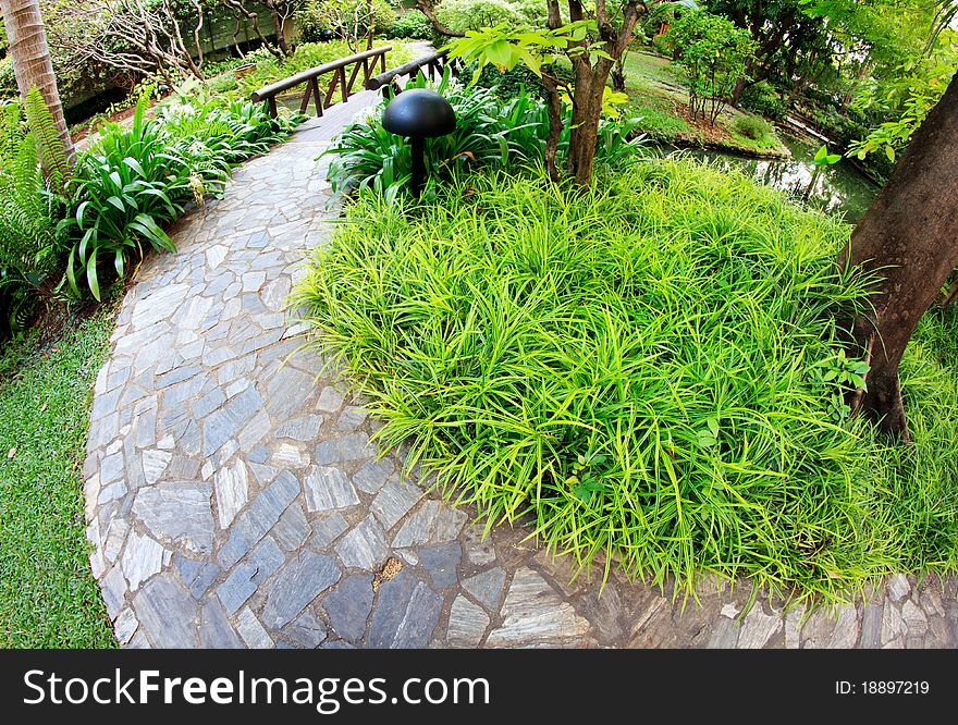 Public Garden Stony Walking Path