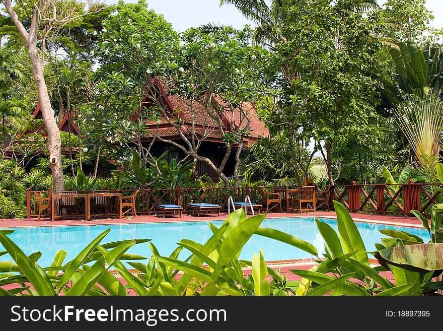 Pool in the garden , Thailand