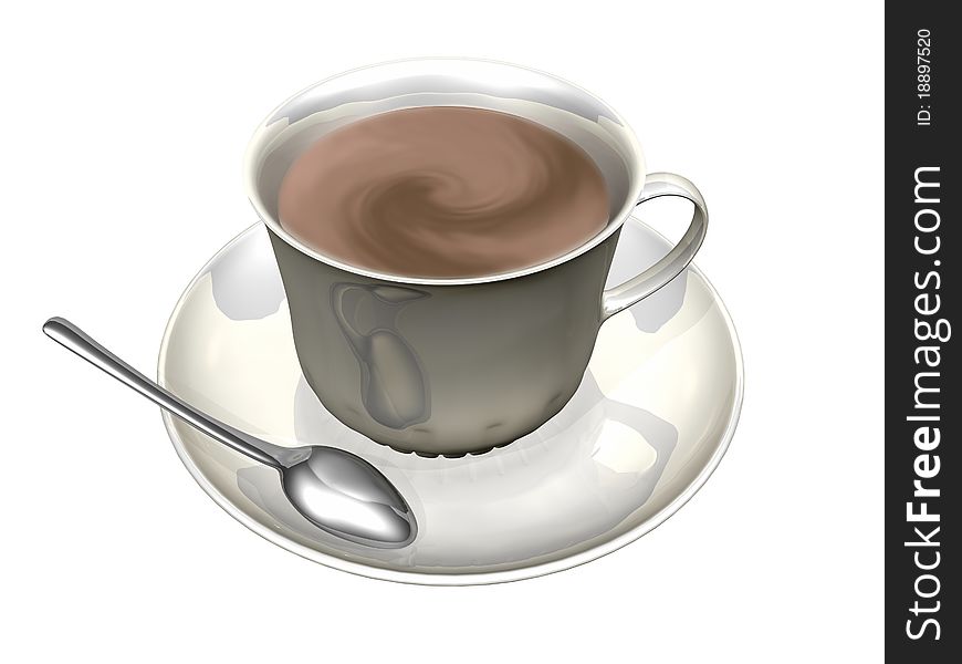 Illustration of cup of coffee with tablespoon