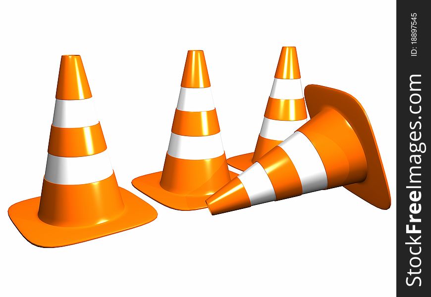 Illustration of cones of color orange