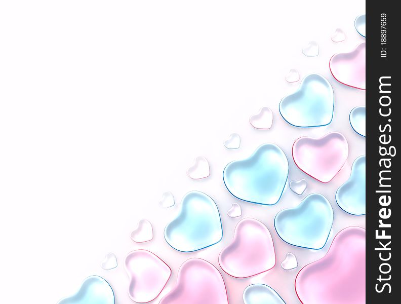 Colored hearts on white background. Colored hearts on white background