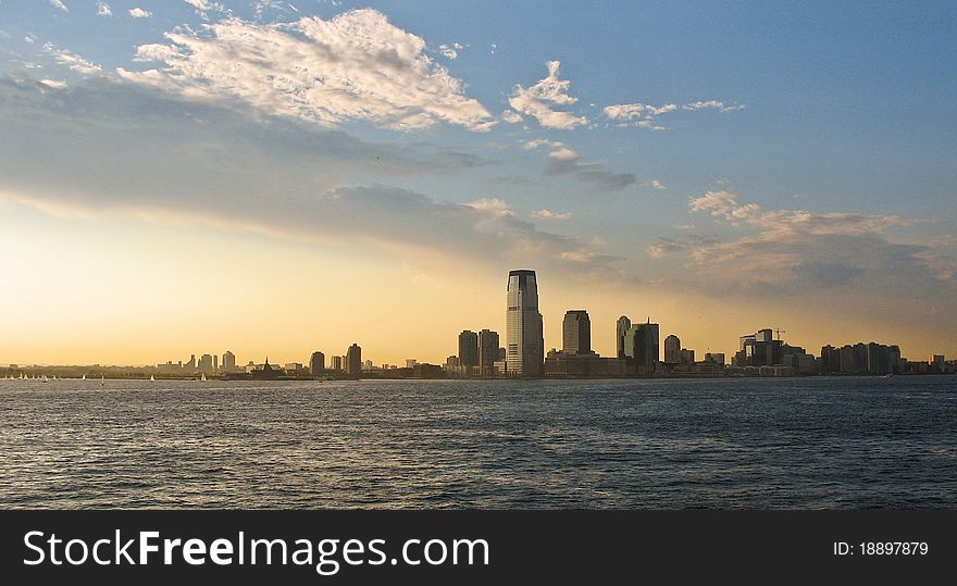 Jersey City Panorama During Sunset