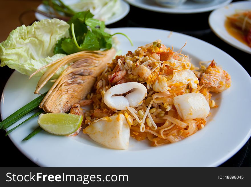 Seafood noodle is called Pad-Thai in Thai language.