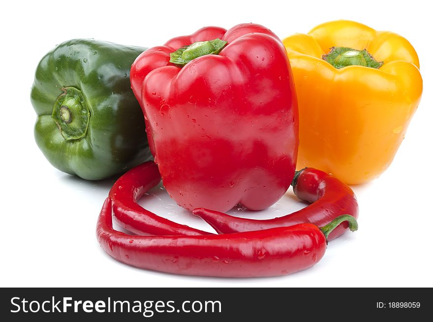 Bell peppers isolated on a white background