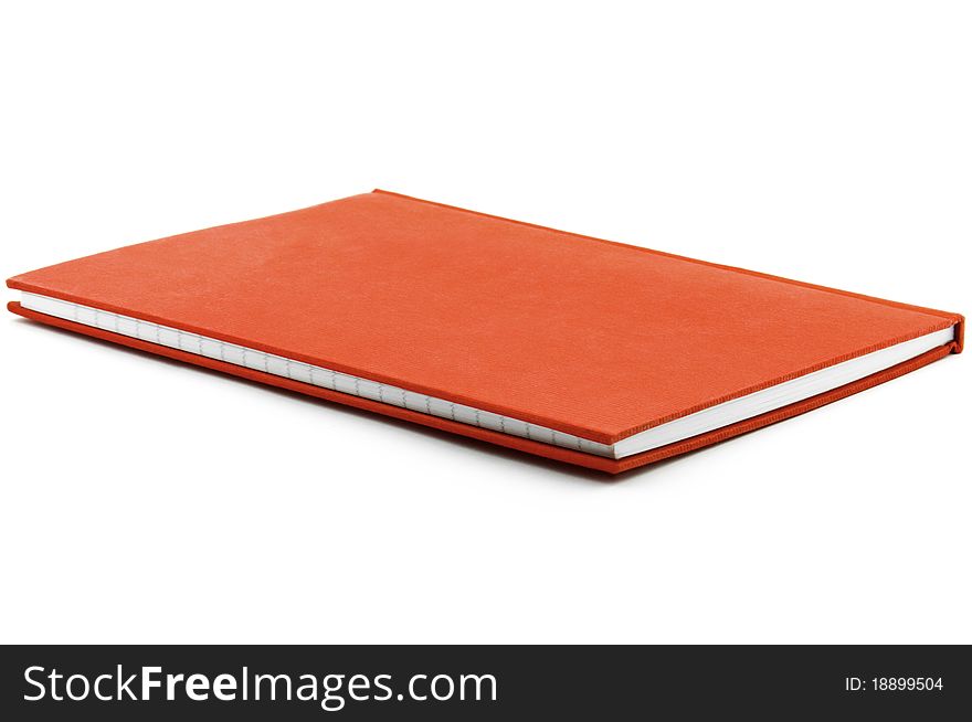 Red notepad isolated on white