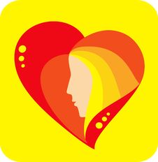 Heart With Profile Royalty Free Stock Image