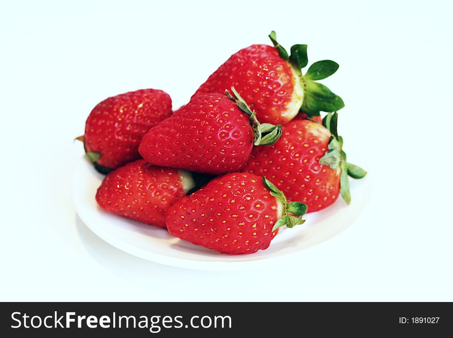 Many strawberry in close up over white background. Many strawberry in close up over white background