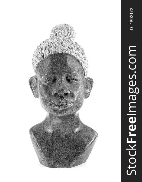 Statue against white background. isolated, african. Statue against white background. isolated, african
